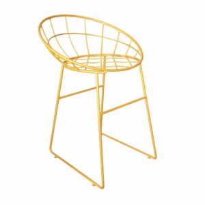 Стілець барний, металевий, золотий, 81см