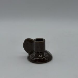 Свічник коричневий керамічний 6см