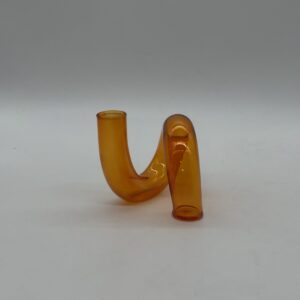 Фігурна скляна ваза, помаранчева, 11см