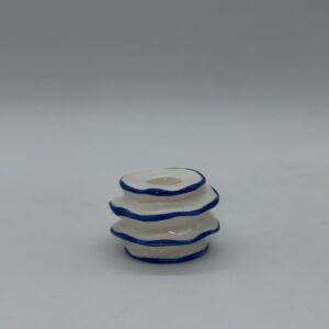 Свічник білий з синім візерунком, 5см