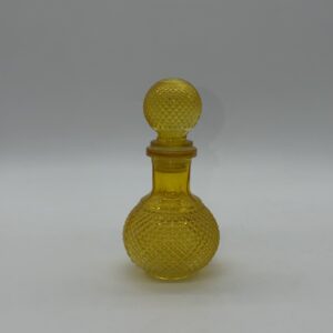 Ваза з кришкою, скляна, жовта, 17,5см