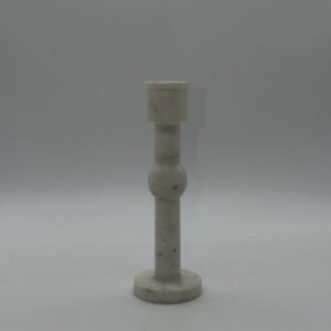 Свічник мармуровий, білий, високий, 23см