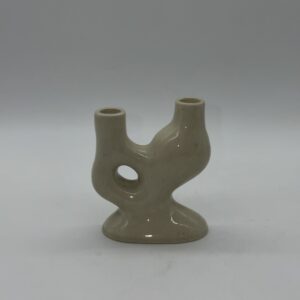 Свічник керамічний, бежевий, фігурний, 15,5см