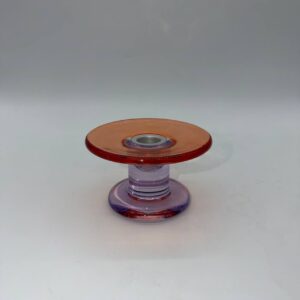 Свічник скляний рожево-помаранчевий 7см