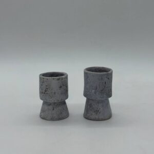 Свічники в парі сірі 10,5см та 9см