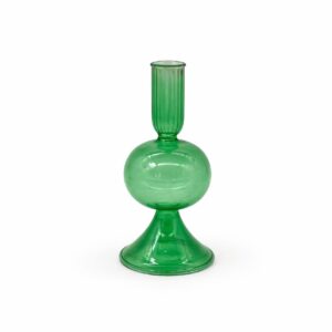 Свічник скляний, зелений